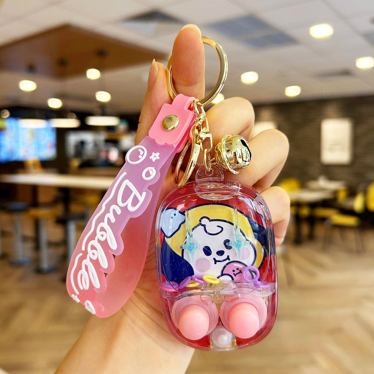 Wholesale Soft Rubber Cartoon Toy Ring Game Machine Key Chain